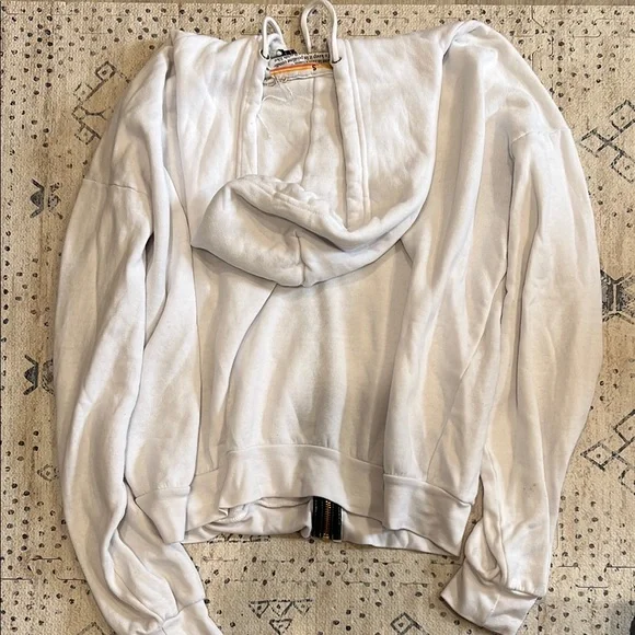 Aviator Nation 5 STRIPE RELAXED ZIP HOODIE - WHITE - Picture 3 of 5